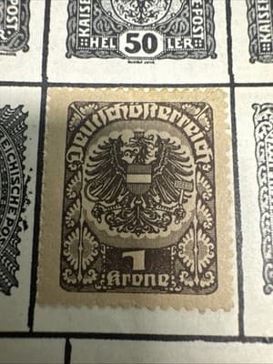 Austria #239 (A47) VF MLH - 1920 1k Arms of Austria - Image 1