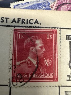 Vintage Belgium 1fr Stamp - Thumbnail 2