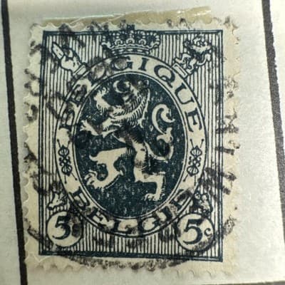 Belgium Postage ~ Daily /Coat Of Arms ~ 50¢ Blue Stamp ~ Posted ~ 1930 ~ B158 -6 - Thumbnail 4