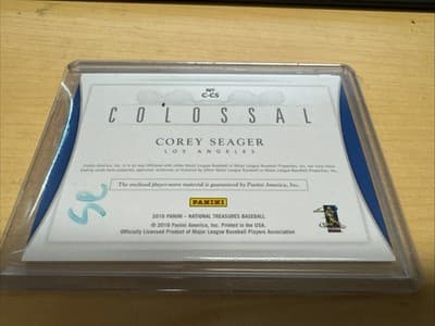 2016 Panini National Treasures Corey Seager Colossal Rookie RC Jumbo Patch /99!! - Thumbnail 2