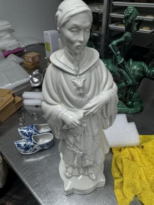 Ceramic Asian Empress Oriental Statue Holland Mold Fertility 16” White Glossy - Image 1