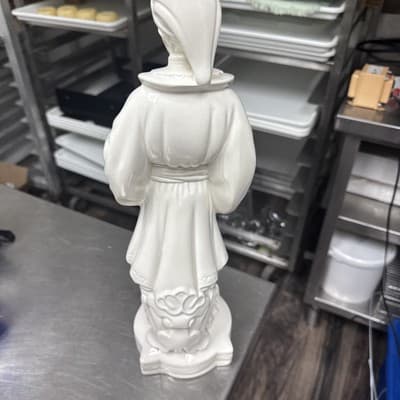 Ceramic Asian Empress Oriental Statue Holland Mold Fertility 16” White Glossy - Thumbnail 3