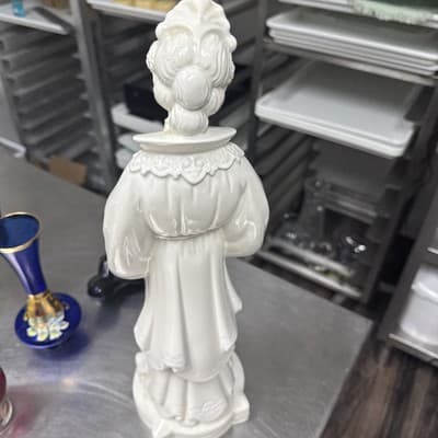 Ceramic Asian Empress Oriental Statue Holland Mold Fertility 16” White Glossy - Thumbnail 3