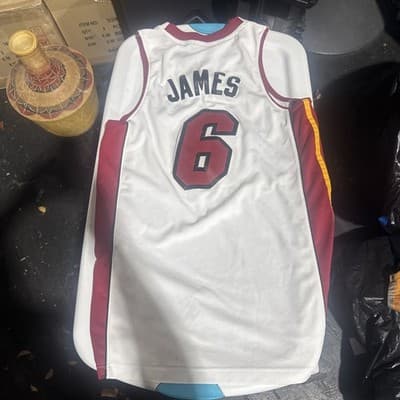 Authentic adidas Lebron James Miami Heat White Swingman Jersey Men's Small +2” - Thumbnail 4