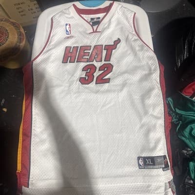 Miami Heat Shaquille O’Neal XL +2” White Reebok Jersey - Image 1