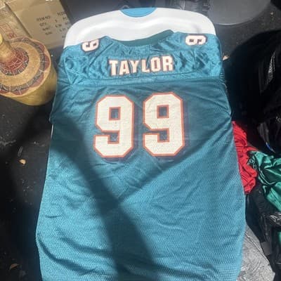 Vintage Jason Taylor Miami Dolphins Licensed Reebok Xl teal Jersey- - Thumbnail 5