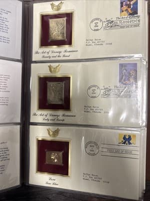Golden Replicas of United States Stamps Surfaces 22k Gold , 74 Stamps - Thumbnail 4