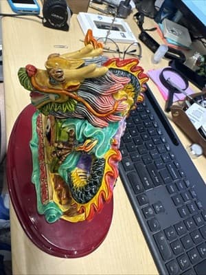 Porcelain Dragon Feng Shui LARGE Sculpture Very Heavy 💥 - Thumbnail 2