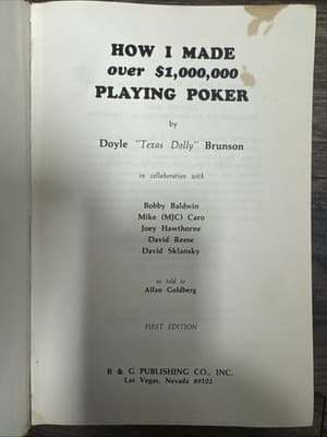 How I Made Over $1,000,000 Playing Poker by Doyle Brunso 1978 1st/1st Hardcover - Thumbnail 3