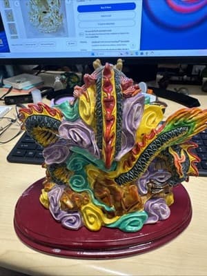 Porcelain Dragon Feng Shui LARGE Sculpture Very Heavy 💥 - Thumbnail 3