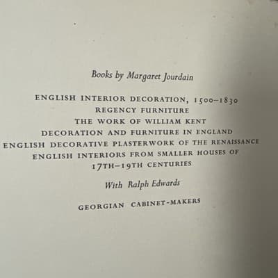 JOURDAIN, MARGARET. ROSE, FRED. English furniture Georgian Period 1750-1830 - Thumbnail 4