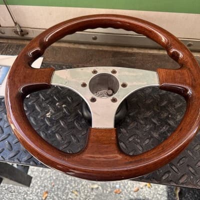 Wood Wooden Steering Wheels With Adapter Made In Italy In Very Good Condition - Thumbnail 5