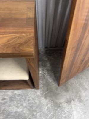Custom Solid Walnut Waterfall Office Deck With Matching Stools By Mash Studio - Thumbnail 14