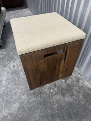Custom Solid Walnut Waterfall Office Deck With Matching Stools By Mash Studio - Thumbnail 9
