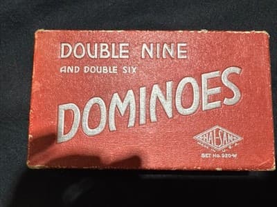 Vintage 1930s Halsam Dbl Twelve Dominoes Set #1240, Says 91 Pcs But There Are 93 - Image 1