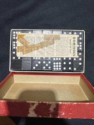 Vintage 1930s Halsam Dbl Twelve Dominoes Set #1240, Says 91 Pcs But There Are 93 - Thumbnail 2