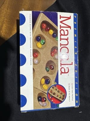 2000 Mancala Solid Folding Wood Board Game by Cardinal With Gemstone Pieces - Thumbnail 2