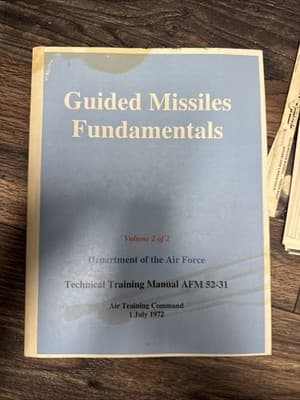 Guided Missiles Fundamentals - AFM 52-31 - 1972 Air Force Manual Vol I And II - Image 1