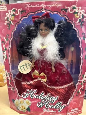 Vintage Holiday Holly 1998 Stunning Maroon Dress African American New - Image 1