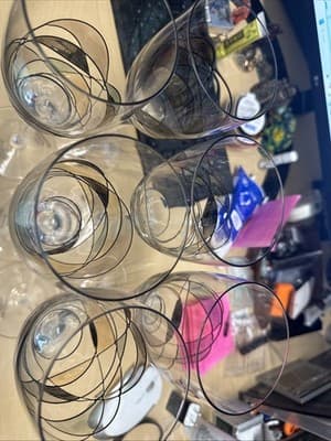 Artland "Helios" Hand Made Stained Glass Style Wine Glasses Goblets 9 3/4"x6 - Thumbnail 7