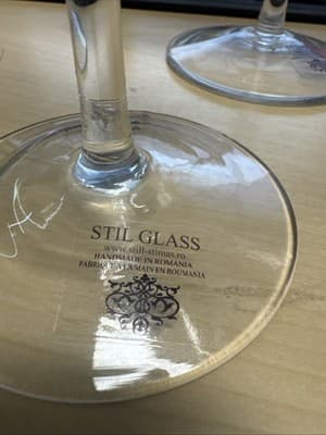 Artland "Helios" Hand Made Stained Glass Style Wine Glasses Goblets 9 3/4"x6 - Thumbnail 5