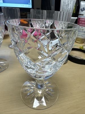 VINTAGE WEBB CORBETT "PRINCE CHARLES" CRYSTAL WINE GOBLET ENGLAND 7 Units - Image 1