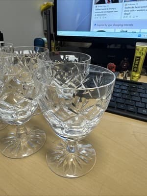 VINTAGE WEBB CORBETT "PRINCE CHARLES" CRYSTAL WINE GOBLET ENGLAND 7 Units - Thumbnail 6