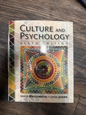 Culture and Psychology by Linda Juang and David Matsumoto (2016, Hardcover,... - Image 1