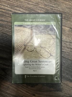 Brand New Sealed Great Courses 2 Dvd & Book Bundle Building Great Sentences - Image 1