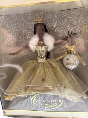 Rare Celebration Barbie African American 2000 Special Edition Holiday - Thumbnail 2