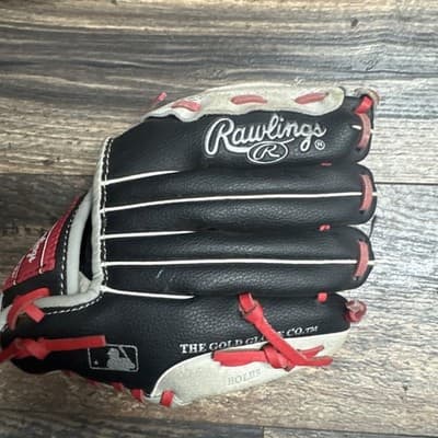 Rawlings Players Series Black/Red Leather Right -handed Baseball Glove 9.5 In - Image 1