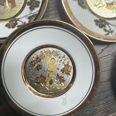Eternal Wishes of Good Fortune Chokin Plates Collection Of 10 By Hamilton - Thumbnail 10