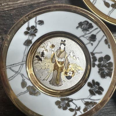Eternal Wishes of Good Fortune Chokin Plates Collection Of 10 By Hamilton - Thumbnail 6