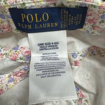 Polo By Ralph Lauren Adjustabl Cotton Hat/ Rose Pony Size 4-6 - Thumbnail 3