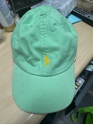 Polo Ralph Lauren Unisex Cotton Chino Ball Cap Adjustable Lime Green Size 4-7 - Image 1
