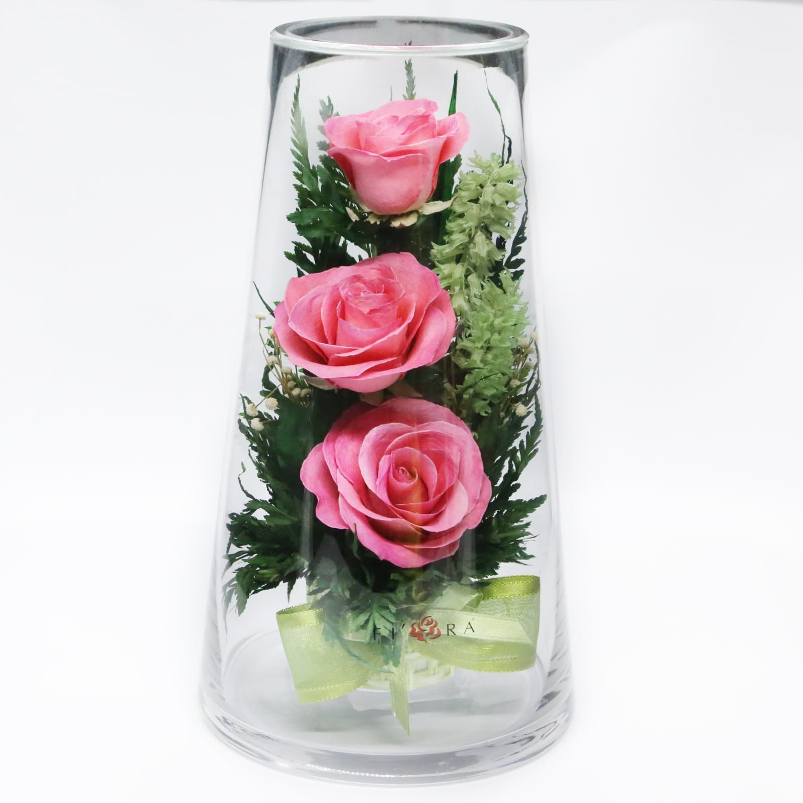 Fiora Flower Preserved Flowers in Glass Vase – Real Orchids, Roses Last 5 Years - Thumbnail 6