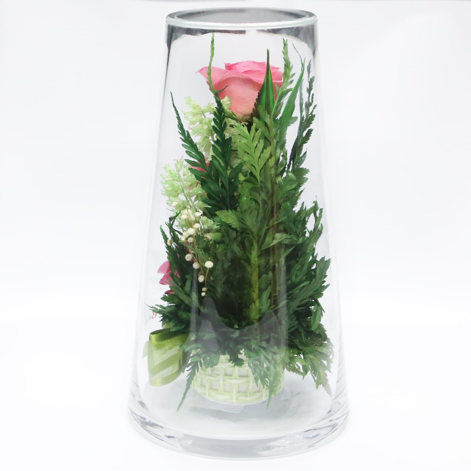 Fiora Flower Preserved Flowers in Glass Vase – Real Orchids, Roses Last 5 Years - Thumbnail 7
