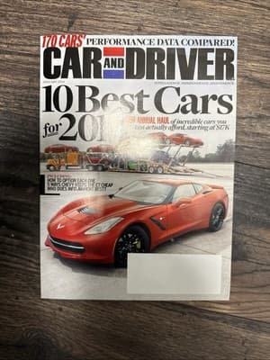 Car and Driver Magazine January 2014 Corvette and Best Cars etc - Image 1