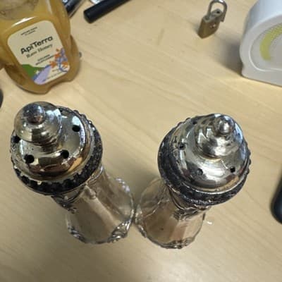 Vintage Louis XV Salt & Pepper Shakers - Crafted Metal Silver Plated - Thumbnail 2