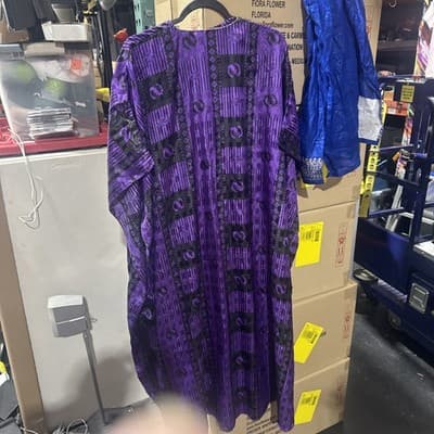 vintage SANTE CLASSICS one size CAFTAN mumu pakistan lounge DRESS graphic - Thumbnail 3