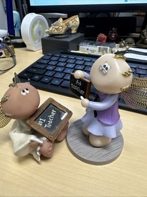 Teacher Gift Angel Cheeks #1 Teacher Russ Berrie X2 - Thumbnail 2