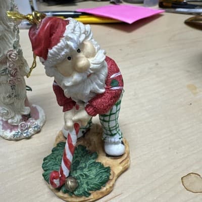 Kurt S.Adler H0964 Vintage St. Nicholas Christmas Ornament Pink/Ivory Sparkling - Thumbnail 3