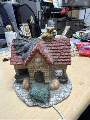 Vintage Rare Ceramic Hand Painted Halloween House - Image 1