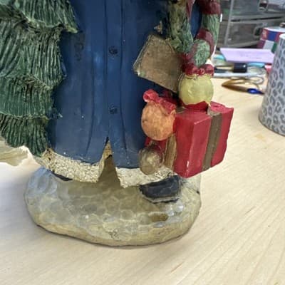 Vintage Kurt Adler Santa's World Santa Claus Blue Coat Musical Figure 11" Large - Thumbnail 5