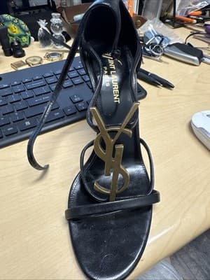 Saint Laurent YSL Sandals Size 37.5 glomer/gold. Cassandra 100 YSL - Thumbnail 2