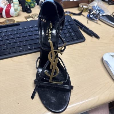 Saint Laurent YSL Sandals Size 37.5 glomer/gold. Cassandra 100 YSL - Thumbnail 5