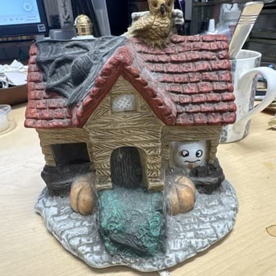 Vintage Rare Ceramic Hand Painted Halloween House - Thumbnail 2