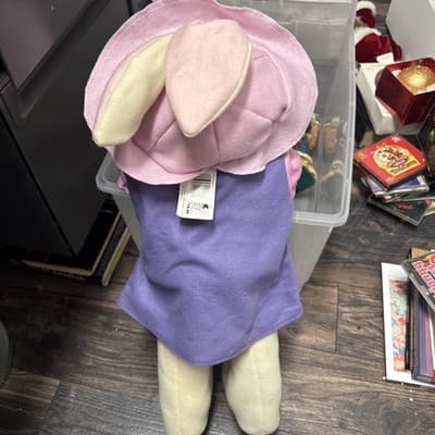 VINTAGE STANDING MISS BUNNY 25" FLOPPY EAR DECOR PINK DRESS & PURSE FIGURE New - Thumbnail 3