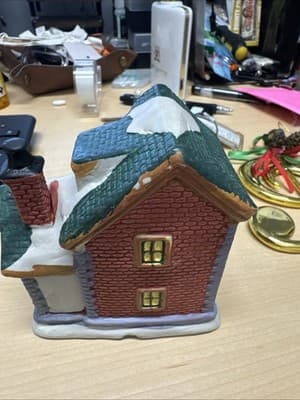 Vintage Christmas Village House Says Antiques - Thumbnail 3