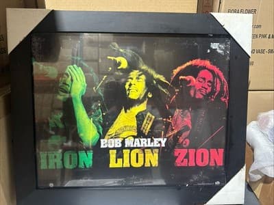 Officially Licensed Bob Marley Iron Lion Zion 24 x 19Inch Framed - Thumbnail 2